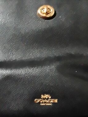 Coach Black Leather Shoulder Bag with Gold Hardware